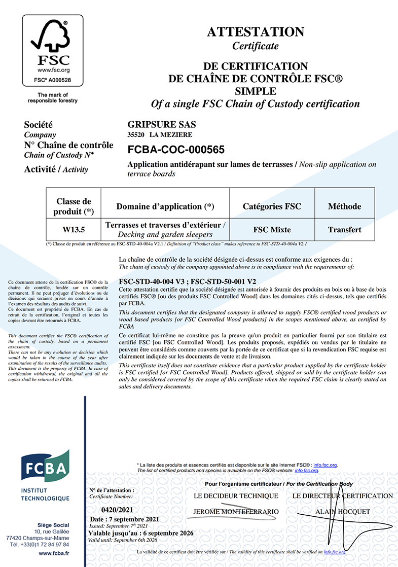 FSC®-Zertifikat