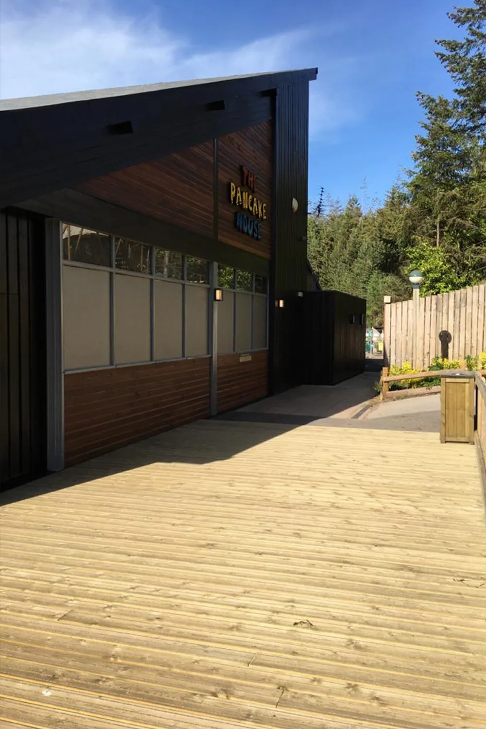 Pancake House at Center Parcs Whinfell Forest with outdoor non-slip decking area