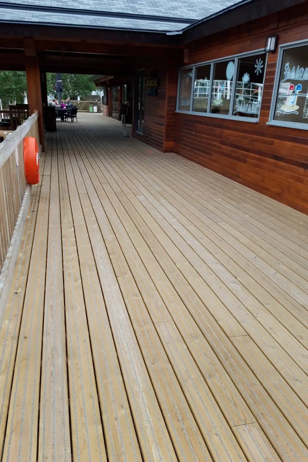 Anti-slip decking hospitality area at Center Parcs Whinfell
