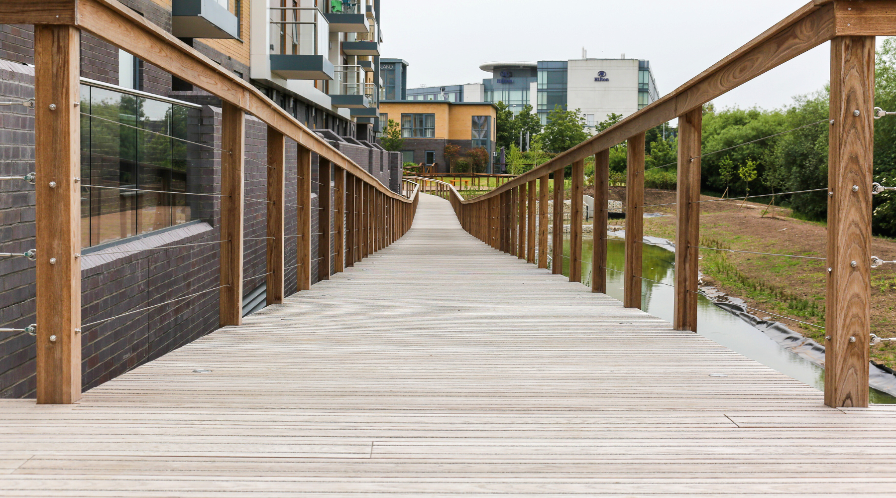 Boardwalk using Gripsure Thermowood Non-Slip Decking at Residential development, Kennet Island